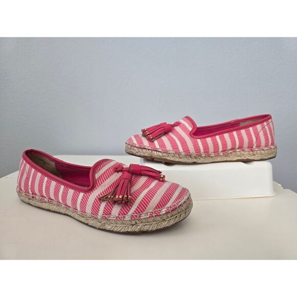 Talbots Pink Tassel Espadrilles Flats Size 6 Preppy Coastal Summer Shoe Nautica - Picture 1 of 7
